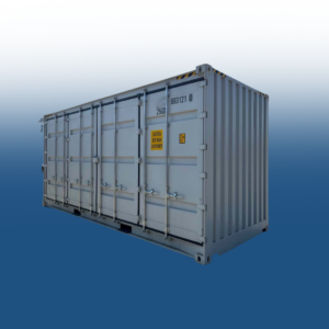 20ft High Cube Shipping Container with Open Side, Grey