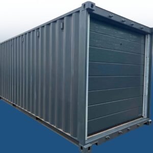 20ft Container Garage with Roller Shutter Door, Anthracite Grey
