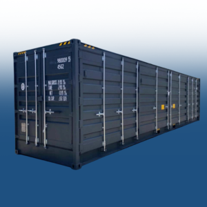 40ft High Cube Open-Side Container, Anthracite Grey