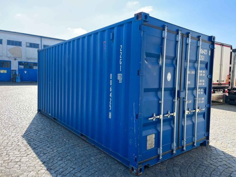 Used 20ft Standard Shipping Container, Blue (IICL5 Grade)